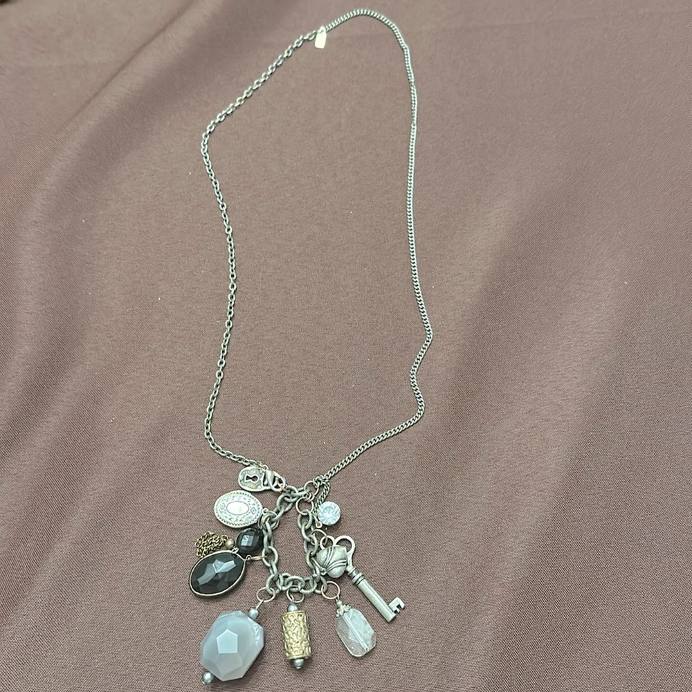 J.Jill Gun Metal with 10 charm dangles including a working locket.